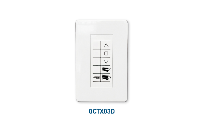 Wall transmitter 1 channel with Tilting function and Preset pushbutton